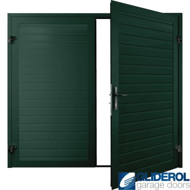 MOSS GREEN (RAL6005) Premium Horizontal Standard Rib (non-insulated) Side Hinged Garage Door