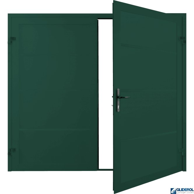 Gliderol MOSS GREEN (RAL6005) Premium Horizontal Wide Rib (non-insulated) Side Hinged Garage Door