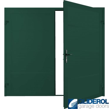 MOSS GREEN (RAL6005) Premium Horizontal Wide Rib (non-insulated) Side Hinged Garage Door