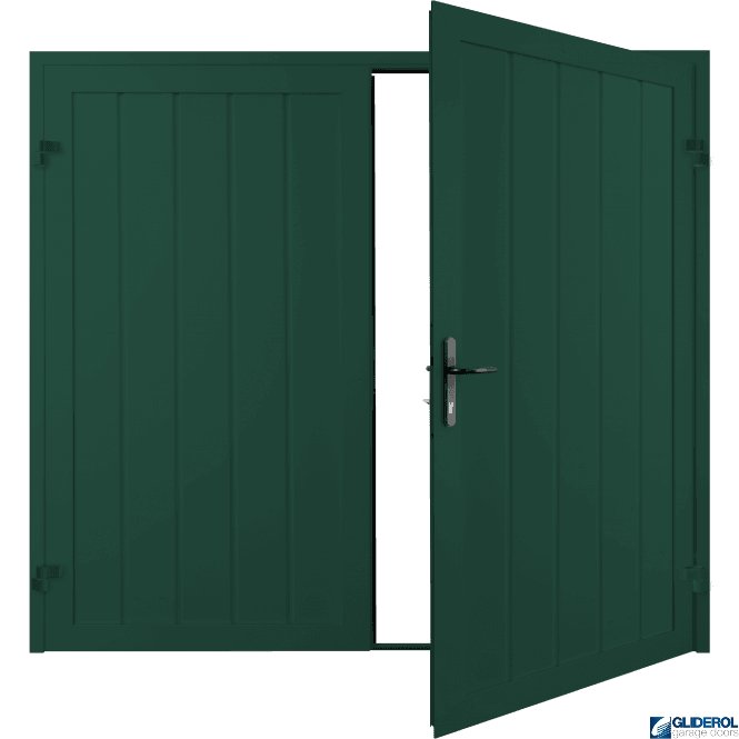 Gliderol MOSS GREEN (RAL6005) Premium Vertical Medium Rib (non-insulated) Side Hinged Garage Door