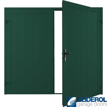MOSS GREEN (RAL6005) Premium Vertical Medium Rib (non-insulated) Side Hinged Garage Door