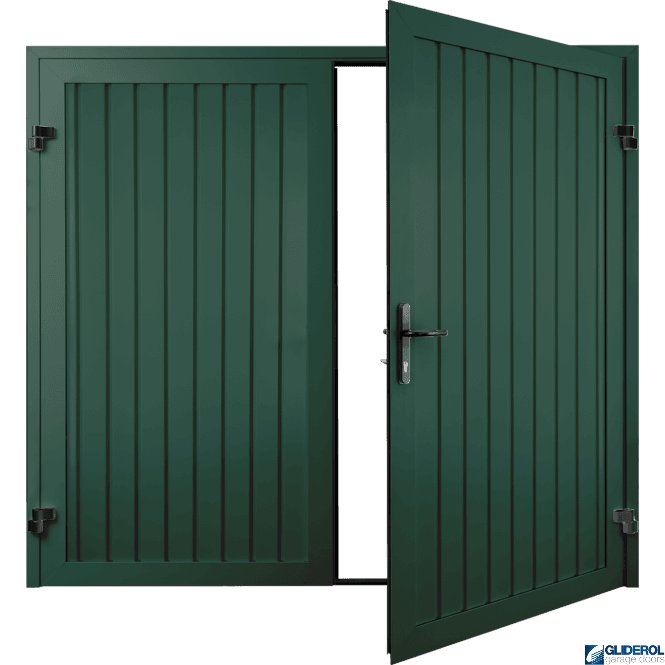 Gliderol MOSS GREEN (RAL6005) Premium Vertical Standard Rib (non-insulated) Side Hinged Garage Door