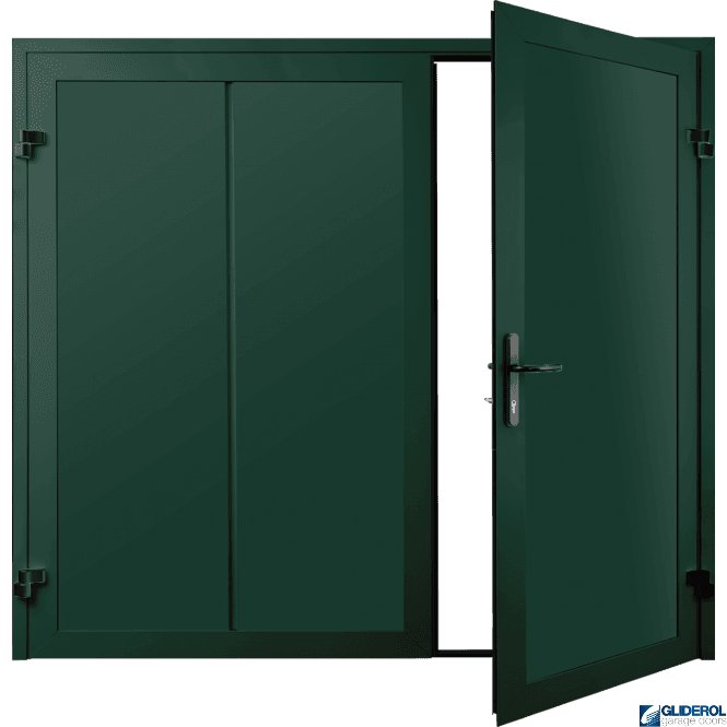 Gliderol MOSS GREEN (RAL6005) Premium Vertical Wide Rib (non-insulated) Side Hinged Garage Door