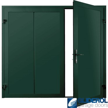 MOSS GREEN (RAL6005) Premium Vertical Wide Rib (non-insulated) Side Hinged Garage Door