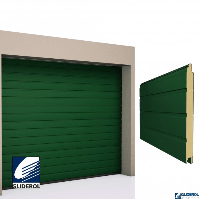 Gliderol MOSS GREEN (RAL6005) S-Rib woodgrain Sectional Garage Door