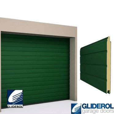 MOSS GREEN (RAL6005) S-Rib woodgrain Sectional Garage Door