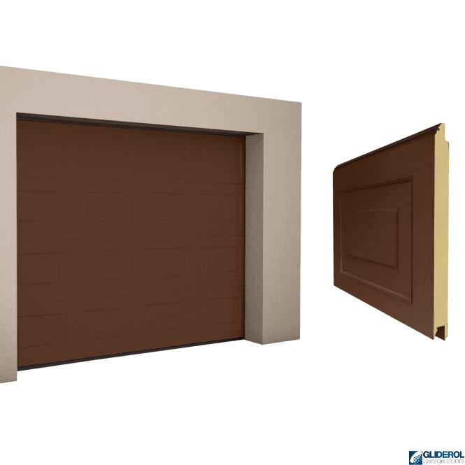 Gliderol NUT BROWN (RAL8011) Georgian woodgrain Sectional Garage Door