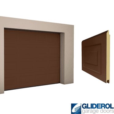 NUT BROWN (RAL8011) Georgian woodgrain Sectional Garage Door