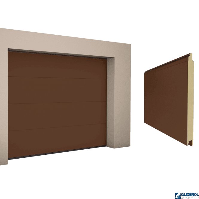 Gliderol NUT BROWN (RAL8011) L-Rib smooth Sectional Garage Door