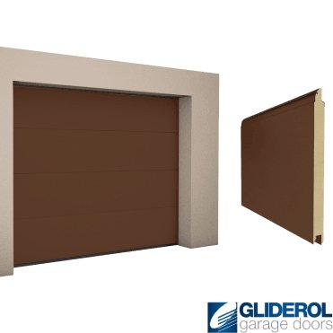 NUT BROWN (RAL8011) L-Rib smooth Sectional Garage Door