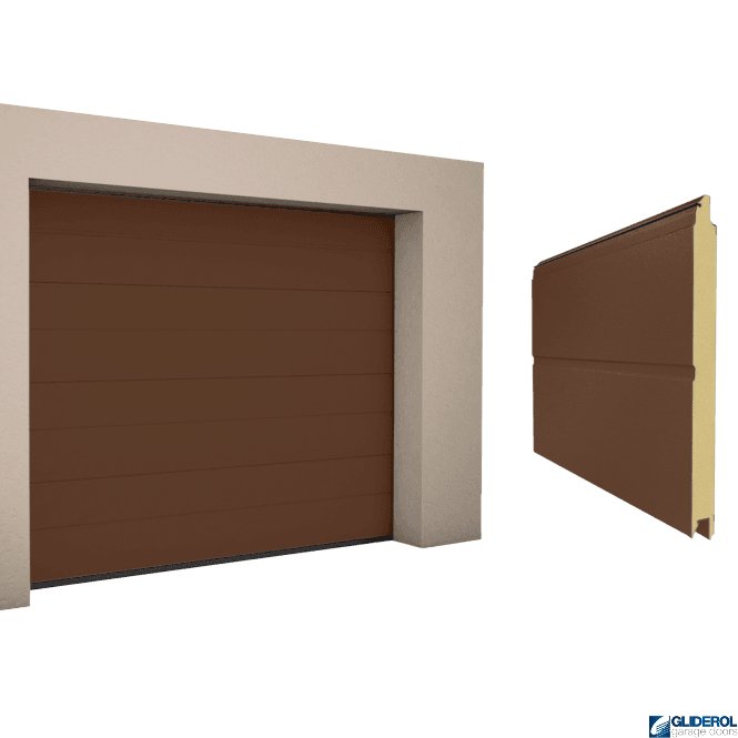 Gliderol NUT BROWN (RAL8011) M-Rib woodgrain Sectional Garage Door