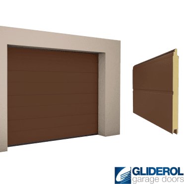 NUT BROWN (RAL8011) M-Rib woodgrain Sectional Garage Door