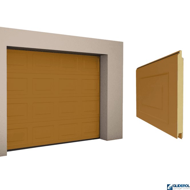 Gliderol OCHRE BROWN (RAL8001) Georgian woodgrain Sectional Garage Door