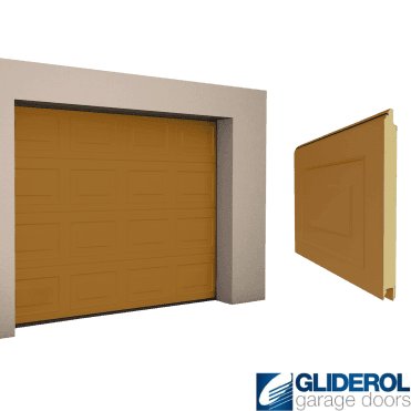 OCHRE BROWN (RAL8001) Georgian woodgrain Sectional Garage Door
