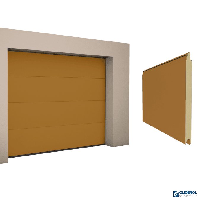 Gliderol OCHRE BROWN (RAL8001) L-Rib smooth Sectional Garage Door