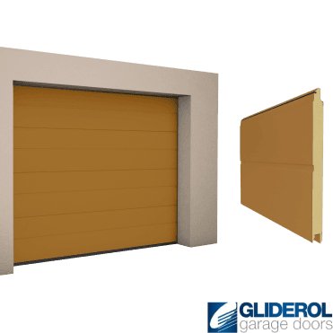 OCHRE BROWN (RAL8001) M-Rib woodgrain Sectional Garage Door