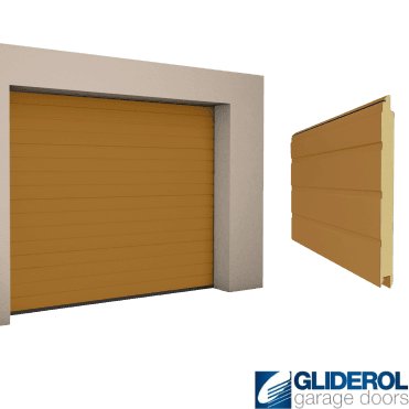 OCHRE BROWN (RAL8001) S-Rib woodgrain Sectional Garage Door