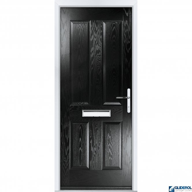 Gliderol Pallister solid FIRE-RATED (FD30) door BLACK (RAL9005)