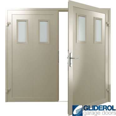 PEBBLE-GREY (RAL7032) Insulated Bradford Side Hinged Garage Door
