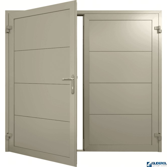 Gliderol PEBBLE-GREY (RAL7032) Insulated Horizontal Wide Rib Side Hinged Garage Door