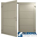 PEBBLE-GREY (RAL7032) Insulated Horizontal Wide Rib Side Hinged Garage Door