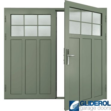 PEBBLE-GREY (RAL7032) Insulated Kingsbury Side Hinged Garage Door