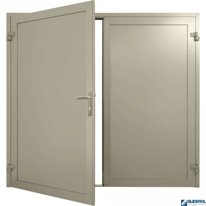 Gliderol PEBBLE-GREY (RAL7032) Insulated Solid Rib Side Hinged Garage Door