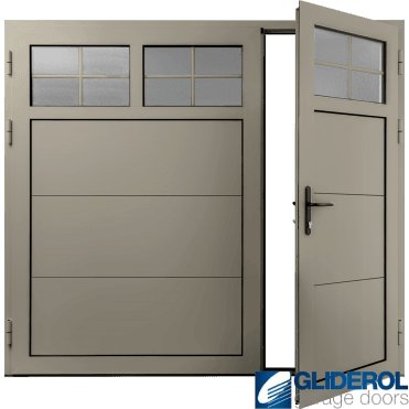 PEBBLE-GREY (RAL7032) Insulated Traditional Horizontal Wide Rib Side Hinged Garage Door (1/3)
