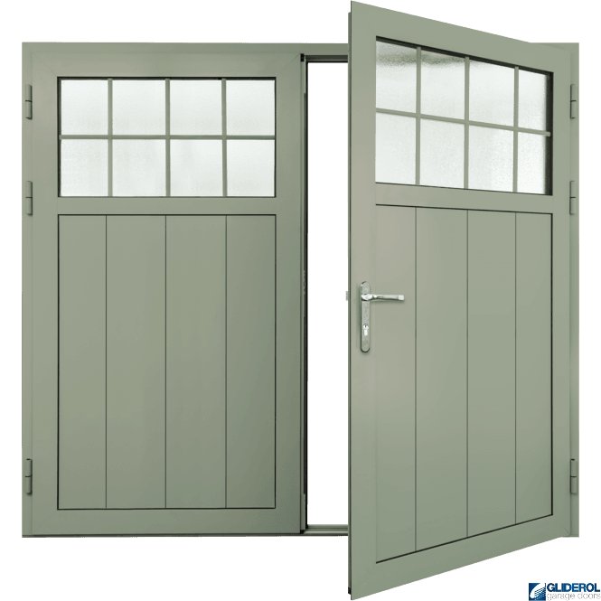 Gliderol PEBBLE-GREY (RAL7032) Insulated Traditional Vertical Medium Rib Side Hinged Garage Door