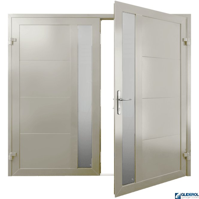 Gliderol PEBBLE-GREY (RAL7032) Insulated Whitacre Side Hinged Garage Door
