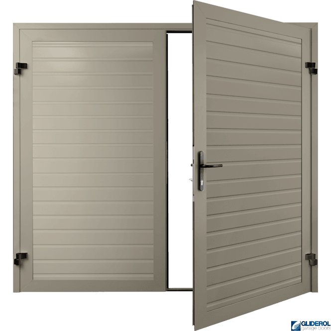 Gliderol PEBBLE GREY (RAL7032) Premium Horizontal Standard Rib (non-insulated) Side Hinged Garage Door