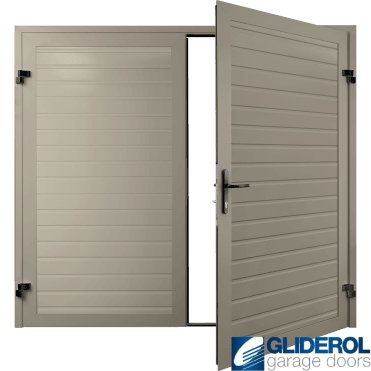PEBBLE GREY (RAL7032) Premium Horizontal Standard Rib (non-insulated) Side Hinged Garage Door