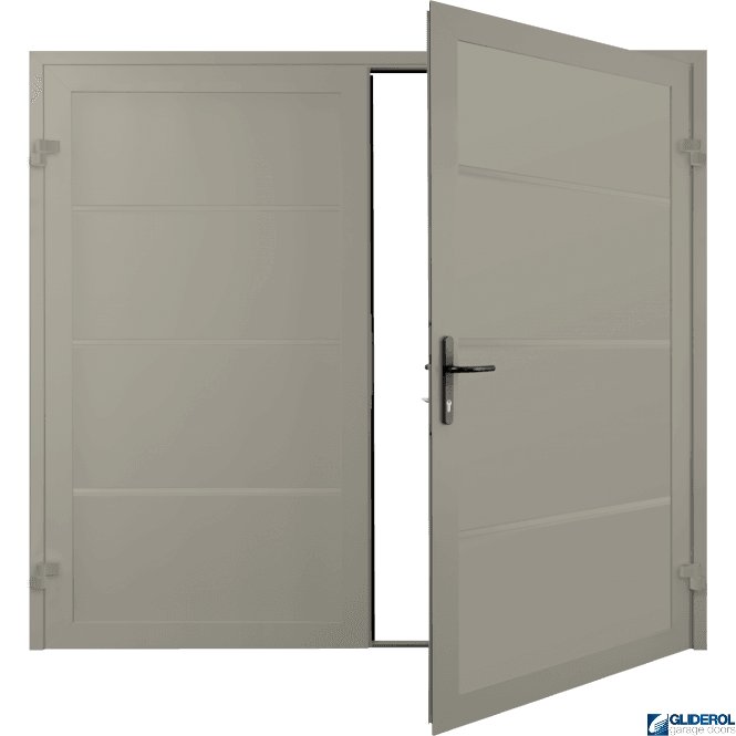 Gliderol PEBBLE GREY (RAL7032) Premium Horizontal Wide Rib (non-insulated) Side Hinged Garage Door