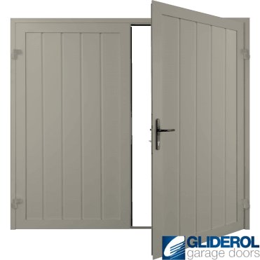 PEBBLE GREY (RAL7032) Premium Vertical Medium Rib (non-insulated) Side Hinged Garage Door