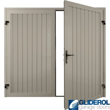 PEBBLE GREY (RAL7032) Premium Vertical Standard Rib (non-insulated) Side Hinged Garage Door