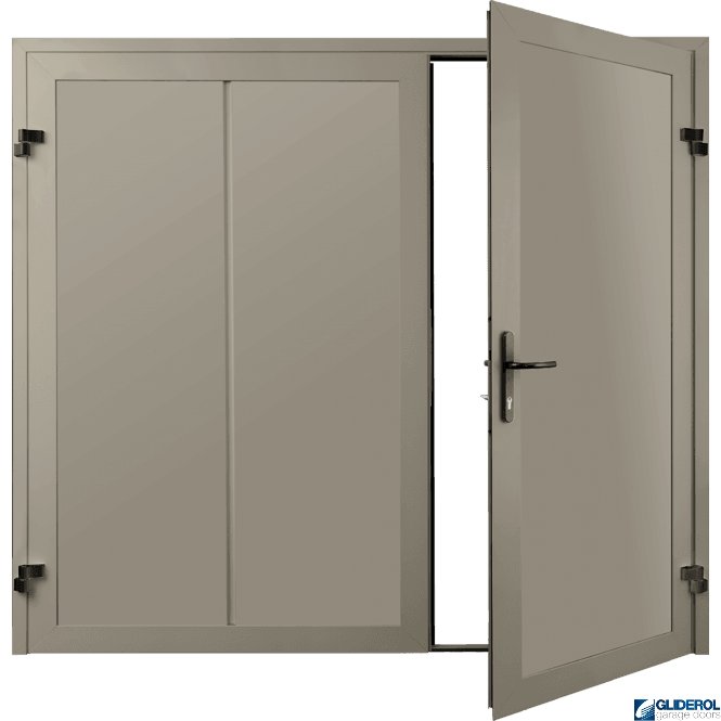 Gliderol PEBBLE GREY (RAL7032) Premium Vertical Wide Rib (non-insulated) Side Hinged Garage Door