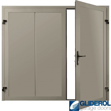 PEBBLE GREY (RAL7032) Premium Vertical Wide Rib (non-insulated) Side Hinged Garage Door