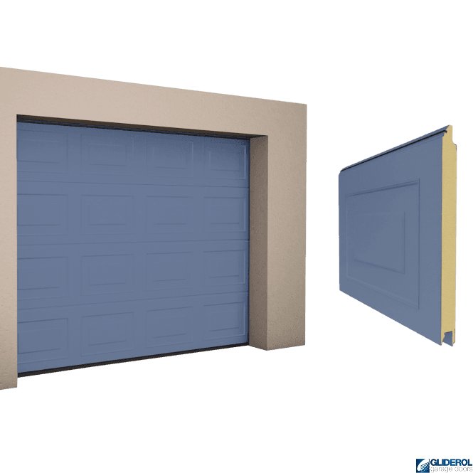 Gliderol PIGEON BLUE (RAL5014) Georgian woodgrain Sectional Garage Door