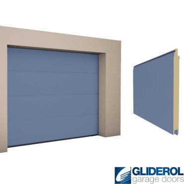 PIGEON BLUE (RAL5014) L-Rib smooth Sectional Garage Door