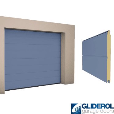 PIGEON BLUE (RAL5014) M-Rib woodgrain Sectional Garage Door