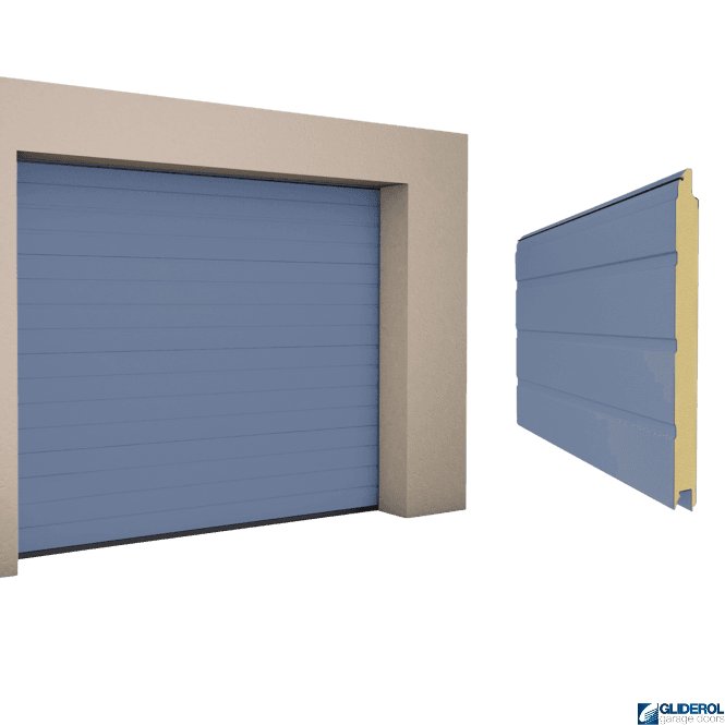 Gliderol PIGEON BLUE (RAL5014) S-Rib woodgrain Sectional Garage Door