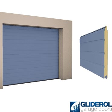 PIGEON BLUE (RAL5014) S-Rib woodgrain Sectional Garage Door