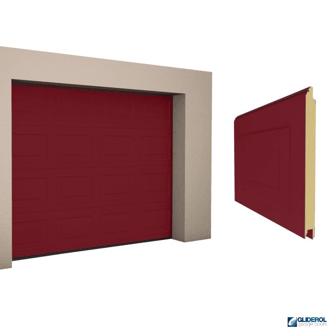 Gliderol PURPLE RED (RAL3004) Georgian woodgrain Sectional Garage Door