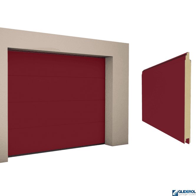 Gliderol PURPLE RED (RAL3004) L-Rib smooth Sectional Garage Door