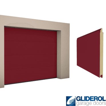 PURPLE RED (RAL3004) L-Rib smooth Sectional Garage Door