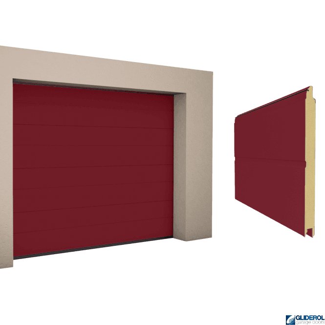 Gliderol PURPLE RED (RAL3004) M-Rib woodgrain Sectional Garage Door