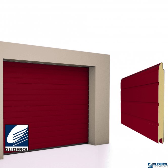 Gliderol PURPLE RED (RAL3004) S-Rib woodgrain Sectional Garage Door