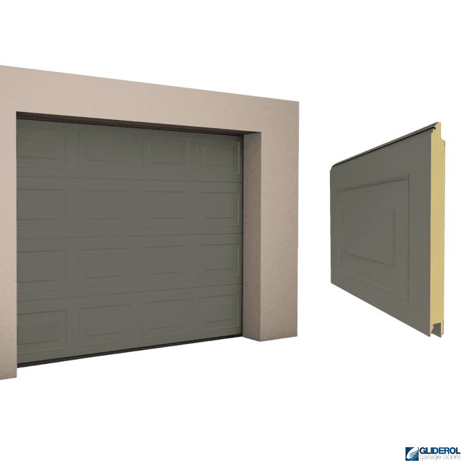 Gliderol QUARTZ GREY (RAL7039) Georgian woodgrain Sectional Garage Door