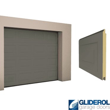 QUARTZ GREY (RAL7039) Georgian woodgrain Sectional Garage Door