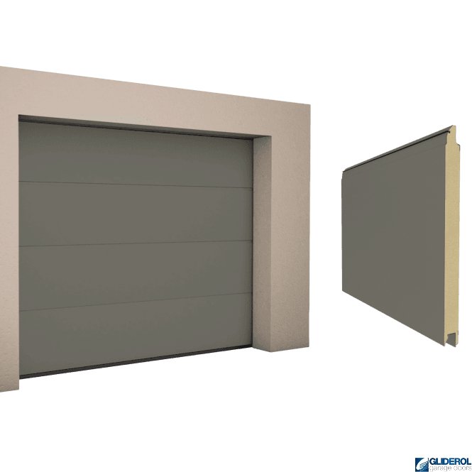 Gliderol QUARTZ GREY (RAL7039) L-Rib smooth Sectional Garage Door